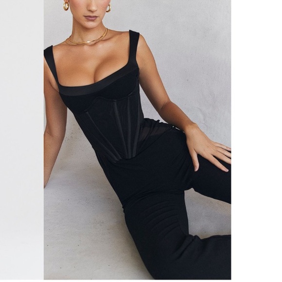 House of CB Mylene Black Corset Jumpsuit - Picture 2 of 9